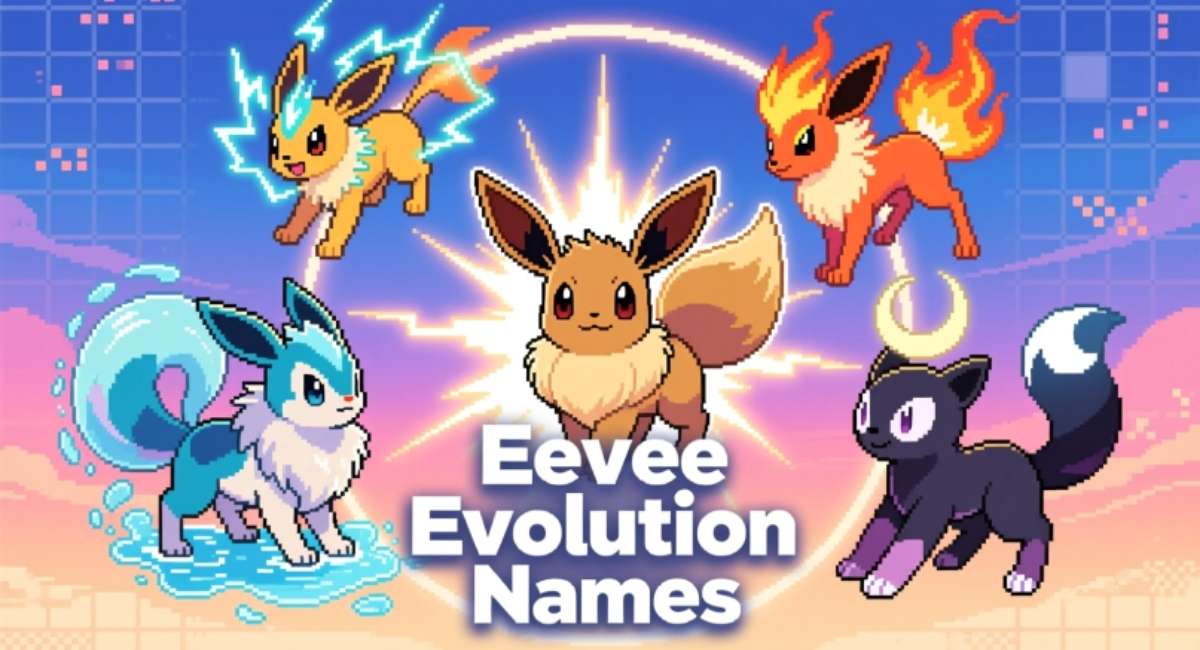Eevee Evolution Names: Complete List of Cute, Cool & Unique Pokémon Names